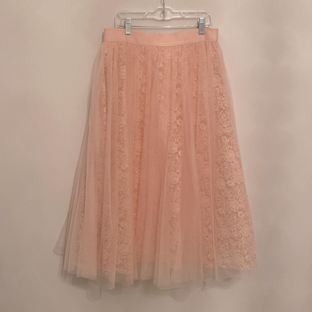 Bailey 44 Tulle Lace Pink MIDI skirt SMALL